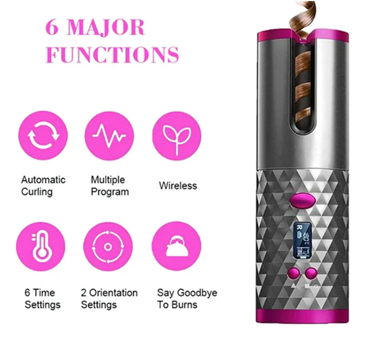 Cordless Automatic Hair Curler Major Functions